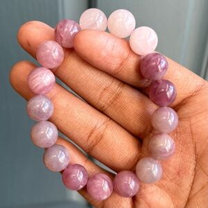 Madagascar Lavender Rose Quartz Crystal Bracelet 12.5mm